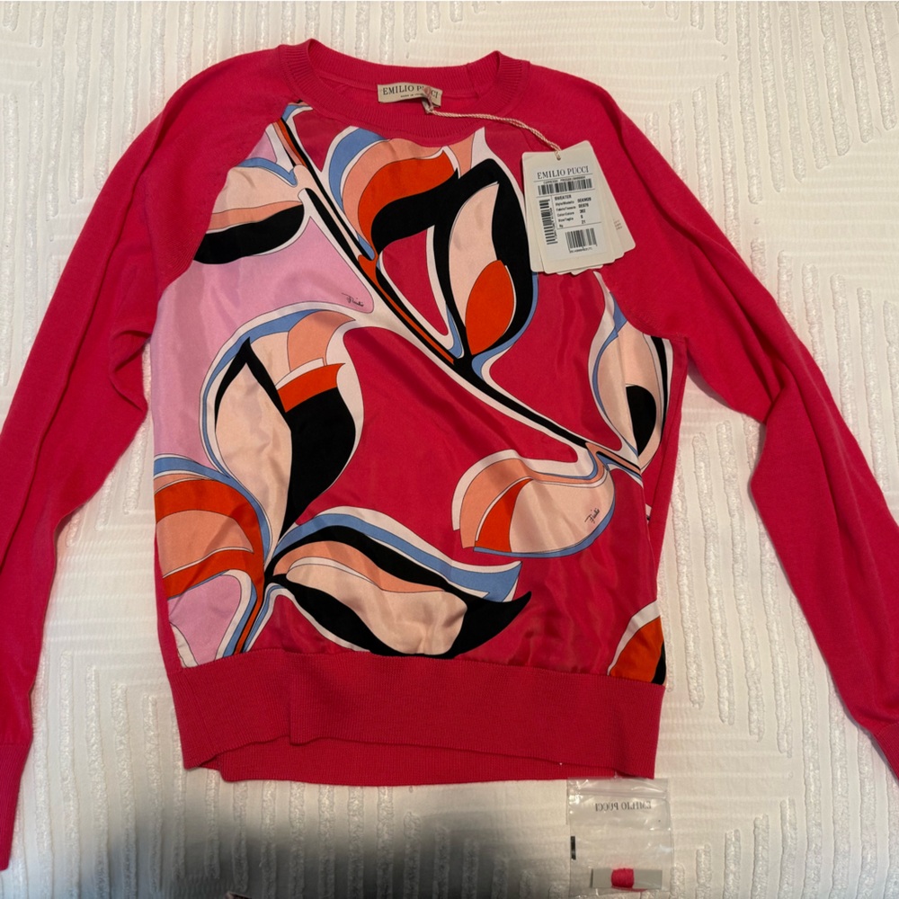 Emilio Pucci Pink Wool and Silk Sweater